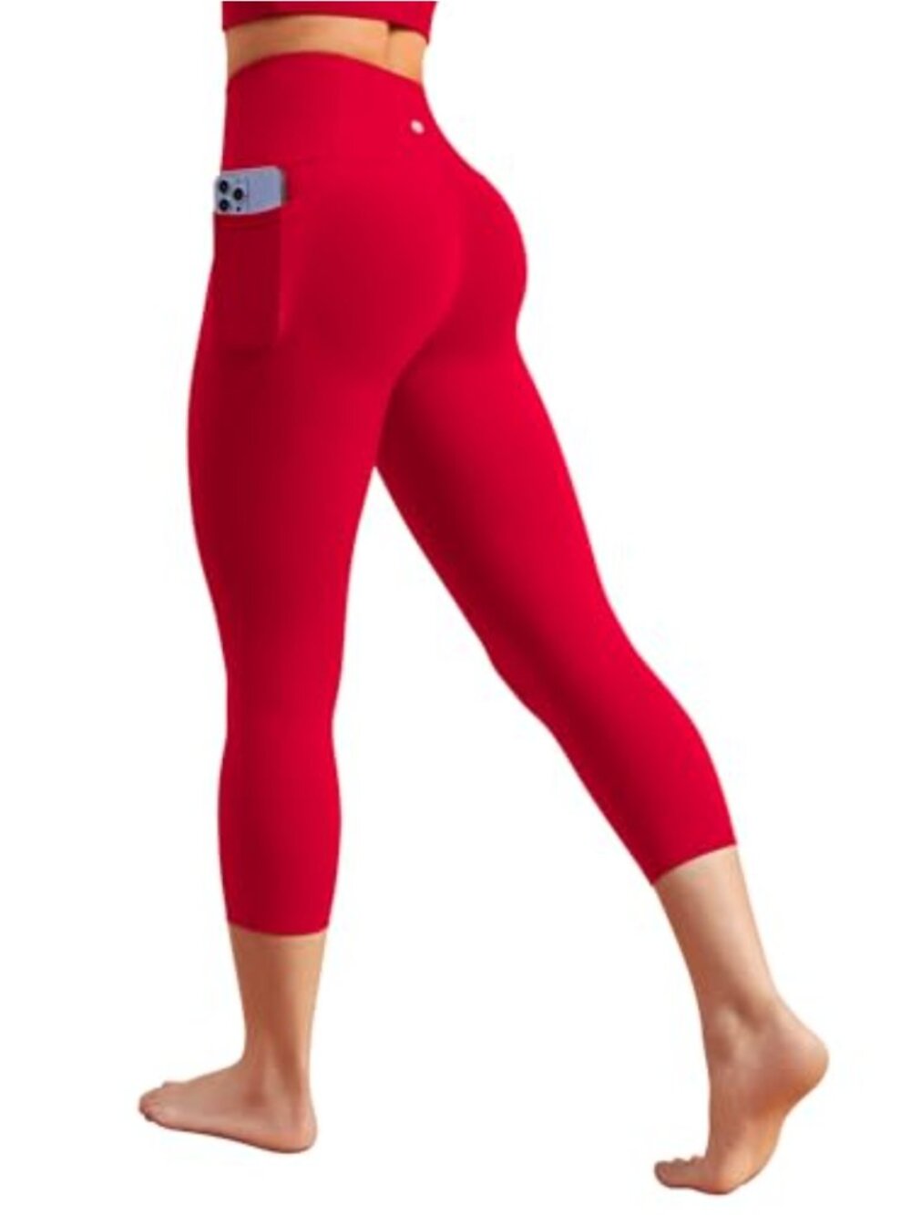 BareLuxe Capri Leggings 19in High Waisted Butt Scrunch Pockets Tummy Control